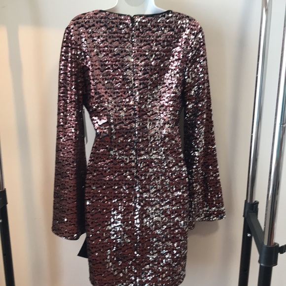 Marciano sequin dress with bell sleeves. - Picture 6 of 11